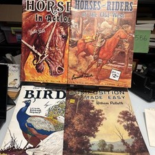 LOT OF 4 Vintage Walter T. Foster Art Instruction Books Painting Guides Horses