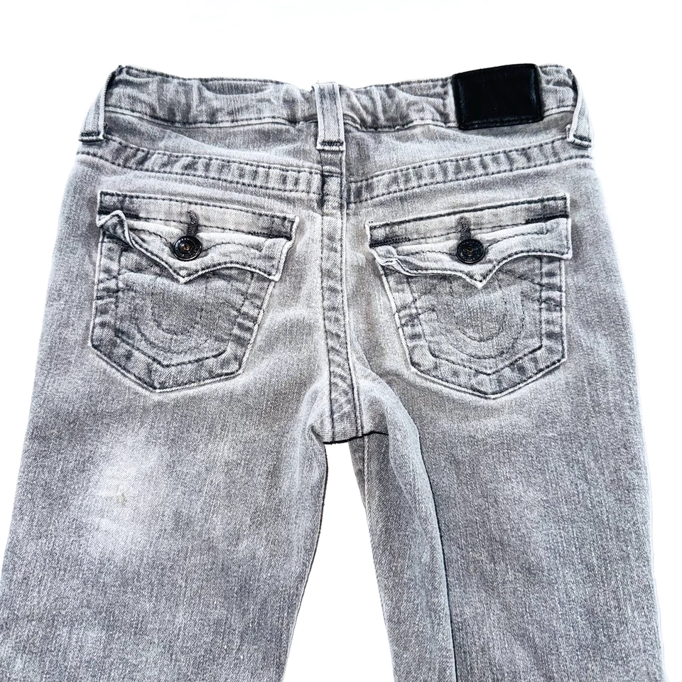 Pantalones de mezclilla True Religion grises ajustados de cintura elástica con parches talla 7 Foto 4 de 4