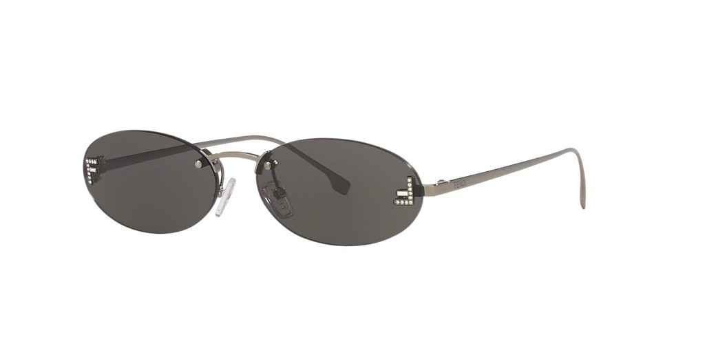 FENDI First FE4075US 12A Shiny Silver Crystal Grey Women