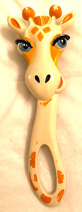 Vtg 1977 Avon Giraffabath Bath Brush Giraffe 10.5" Long Hairbrush Grooming Retro