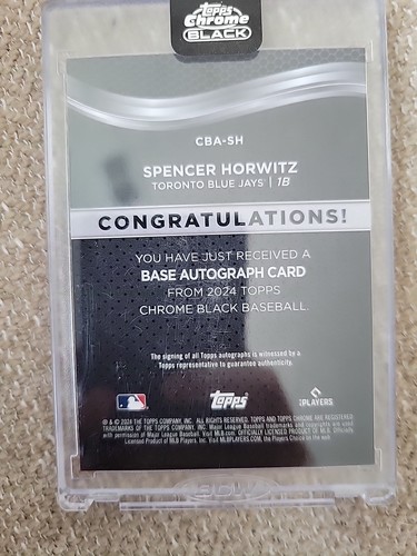 2024 Topps Chrome Black - Spencer Horwitz RED SSP Refractor Auto BOOKEND # 5/5 - Picture 3 of 4