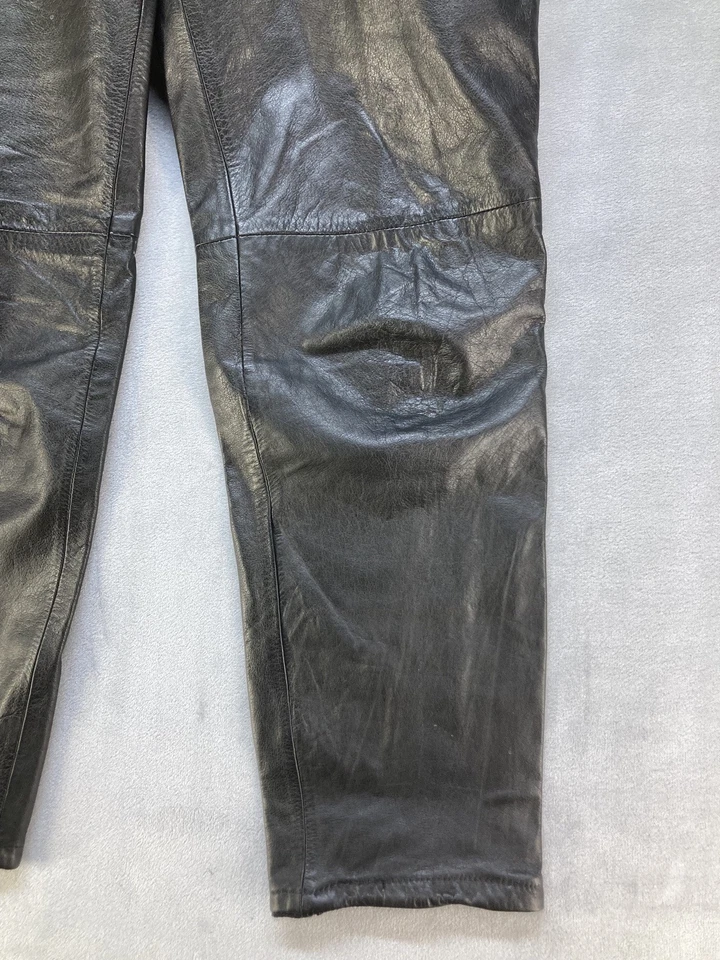 Harley Davidson Motorcycle Pants Women’s Size 42/14 Black Leather Riding Pants - Image 3 of 4