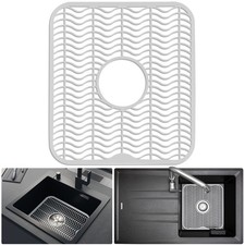 White Sink Protectors for Kitchen, Plastic 12" x 11" Dish Rack