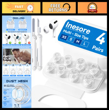 4 Pairs Clear Ear Tips for AirPods Pro 1st/2nd Gen, Storage Box  Cleaner Pen, N