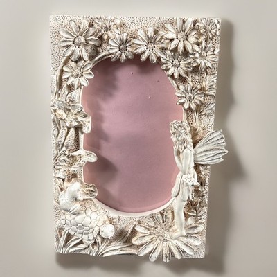 5x7 Fairy Picture Frame Whimsical Ivory And Gold NOS For