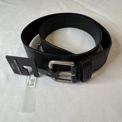 Michael Kors Black Belt, Silver hardware black strap Grommeted Leather Belt in BLACK/SILVER | Michael Kors [US] main image 4