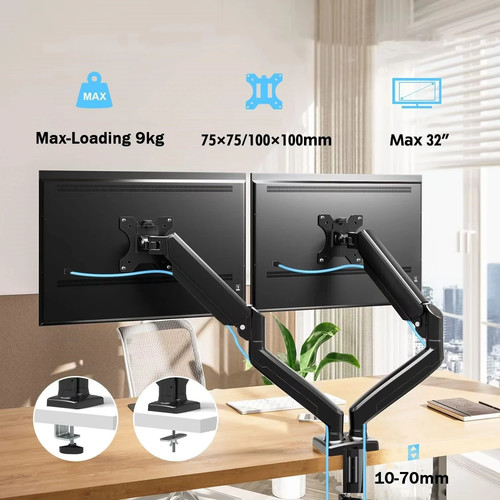 Dual Monitorhalterung verstellbar schwenkbar neigbar drehbar