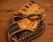 Vintage Rawlings Ranger T372 Genuine Cowhide Baseball Glove Brown Leather RHT