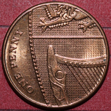 Great Britain 2013  Penny, Section of the Royal Arms-   Foreign Coin  20.3mm