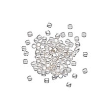 Crimp, 100 Silver Plated Brass 2mm Smooth Crimp Beads with 1.3mm ID