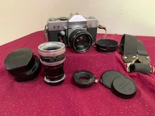 Petri FT  35mm Camera  W/ Petri Lens  1:1.8 f=55mm + Kenko PT Teleplus 2X + Hood