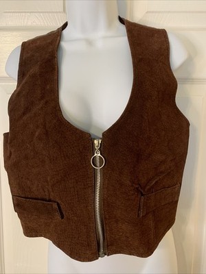 Idea Nuova Vintage Leather/suede Vest, Size M/L