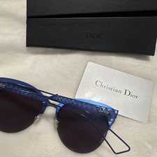 Dior Women s Cat Eye Sunglasses Blue Metal Fr...