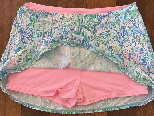 Lilly Pulitzer Mini Aila Pink Isle Seahorse Shell Skort Luxletic UPF 50 Girls XL - Picture 5 of 12