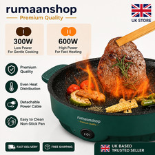 Electric MultiCooker Electric Frying Pan 220V Househould Barbecue Fried Steak UK
