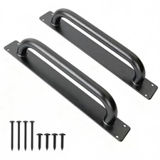 12 Inch Heavy Duty Steel Barn Door Handles Black - Modern Gate Pulls