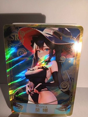 MONA GENSHIN IMPACT SR Holographic Custom Art Goddess Story Anime Card