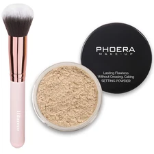 PHOERA Foundation Face Powder, Soft Focus Setting Powder, Silky Powder for Creat