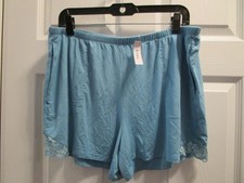 SOMA COOL NIGHTS LACE TRIM PAJAMA SHORTS IN DELPHINIUM BLUE SIZE LARGE