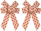 2 PCS Valentine'S Day Bows for Wreath, Valentines Wreath Bows Glitter  Bows Natu