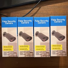 Dummy Security Camera X4 New In Box Black Battery Operated Fake Decoy Cameras