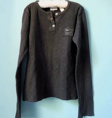 Pull Fille IKKS 14 ans noir perles manches longues esprit rock TBE - Photo 1/3