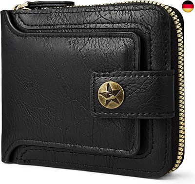 Geldbörse Herren,Vintage PU-Leder Multi-Card Slim Wallet mit 8 Kartenfächern u
