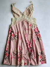 CBR Pink Floral Lace Mini Dress Coquette Slip Style Size L