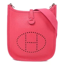 *15%OFF* HERMES PHW Evelyne TPM Shoulder Bag Clemence Leather I6 Rose Extreme