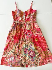 J Crew Classic Sundress 12 Coral Front Button Up Paisley 50’s Fit Flare Strap