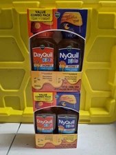 4 Bottles Vicks DayQuil & NyQuil Kids Cold & Cough Relief Honey, 8oz ea Exp11/25