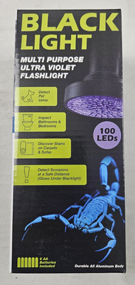 Klear Concepts Black Light Multi-Purpose 100 LEDs Ultra Violet UV Flashlight