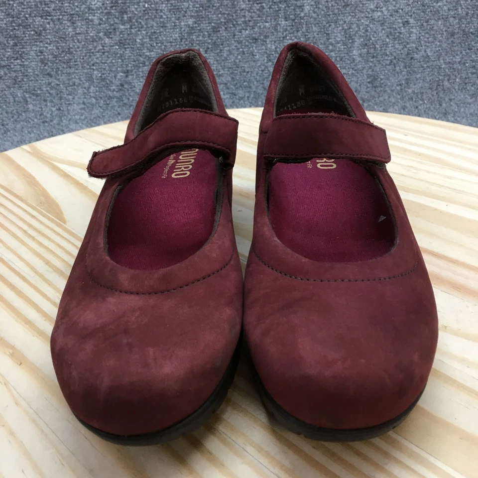 Sapatos Munro Feminino 7.5 M Pia Casual Mary Jane Borgonha Cunha Gancho e Laço Baixo - Imagem 4 de 4
