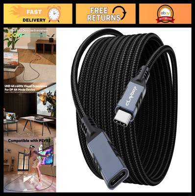 16.5ft USB C Extension Cable, 100W Fast Charging, 10Gbps Data Transfer, 4K Video