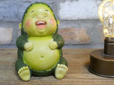 Lachendes Baby Avocado Figur lustig Obst Ornament Küchendeko Unikat Geschenk