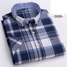 Mens Dress Shirts Formal Business Short Sleeves Cotton Casual Shirts Top