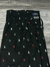 Polo Ralph Lauren Pony AOP Black Sleepwear Pajama Pants L 30x29