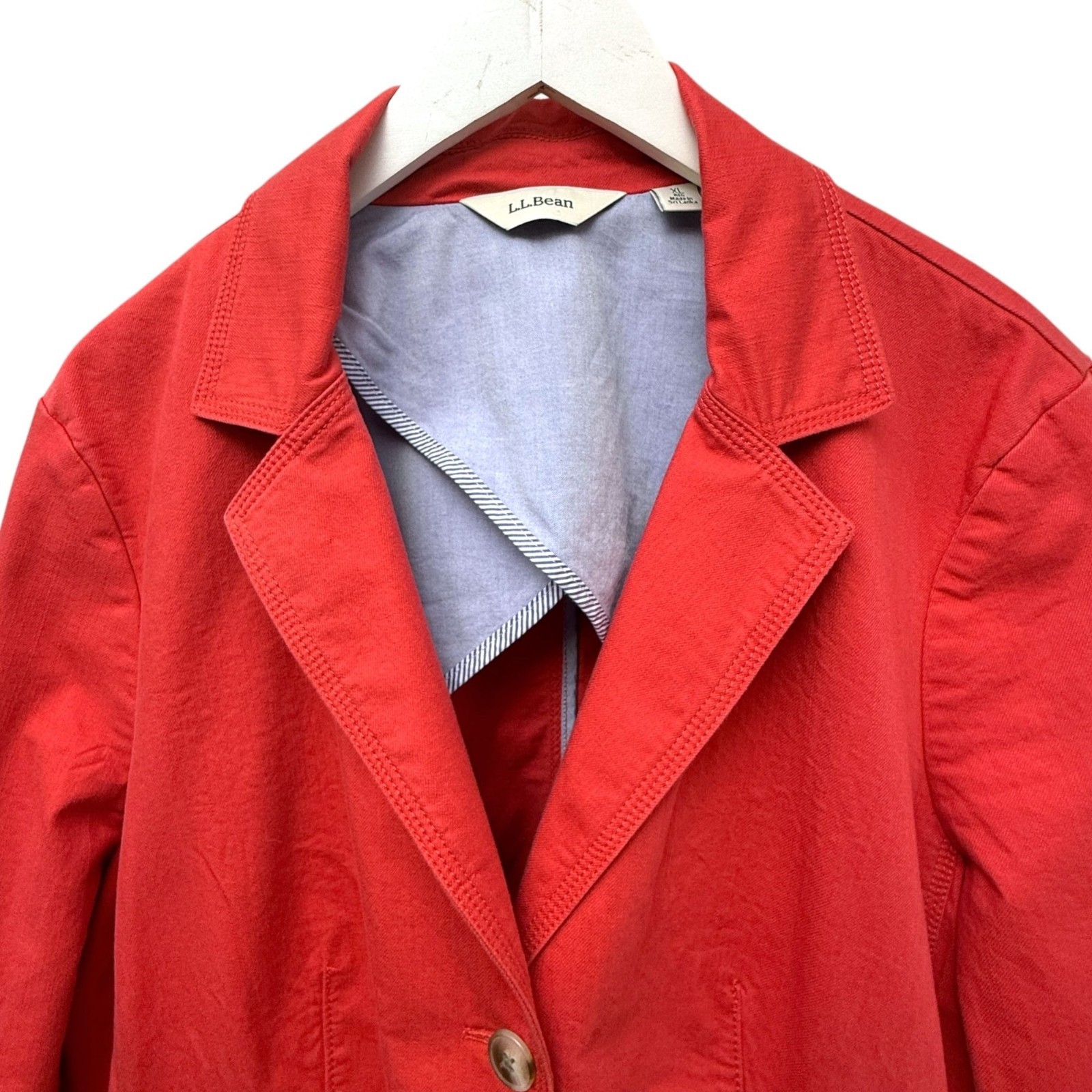 L.L. BEAN Coral Blazer Size XL Casual Womens Jacket Cotton Canvas