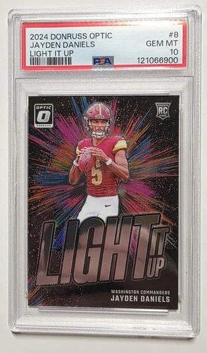 2024 Panini Donruss Optic Light It Up Jayden Daniels #8 Rookie PSA 10