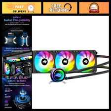360mm AIO CPU Cooler - High-Speed Pump, 3x ARGB Fans, Low Noise, Intel/AMD Compa