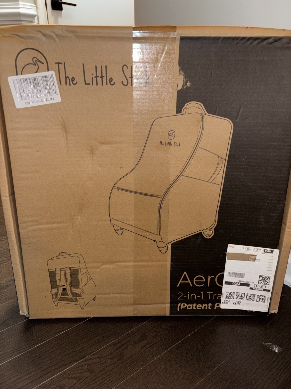 BRAND NEW: Light Weight Travel Car Seat Carrier with Backpack Straps and Wheels