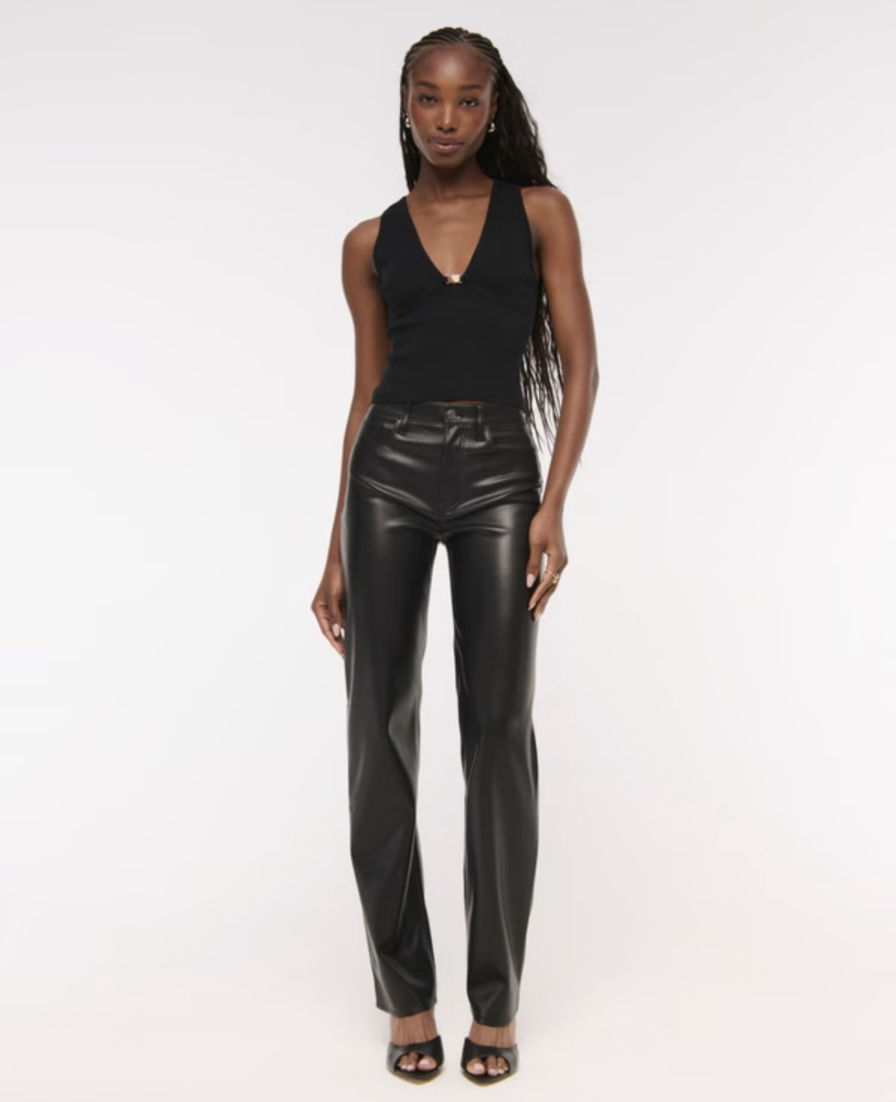NWT/Abercrombie/Vegan Leather 90s Relaxed Pant/High Rise/28 Short
