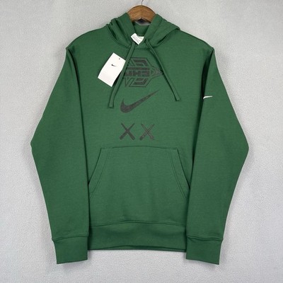 Nike KAWS Hoodie Sweatshirt Mens S Green Pullover Swoosh Graphic Drawstring NWT