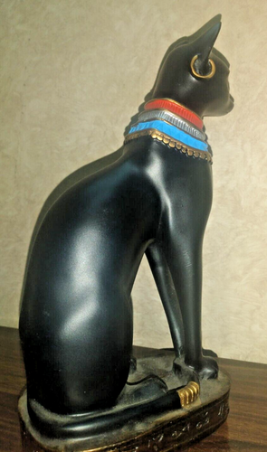 Paquete 3X Estatuas Antiguas Egipcias - Diosa Bastet Gato Isis Piedra Sólida Pesada - Imagen 9 de 24
