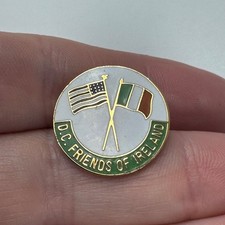 Vintage DC Friends Of Ireland Lapel Pin Enamel US Ireland Friendship Souvenir