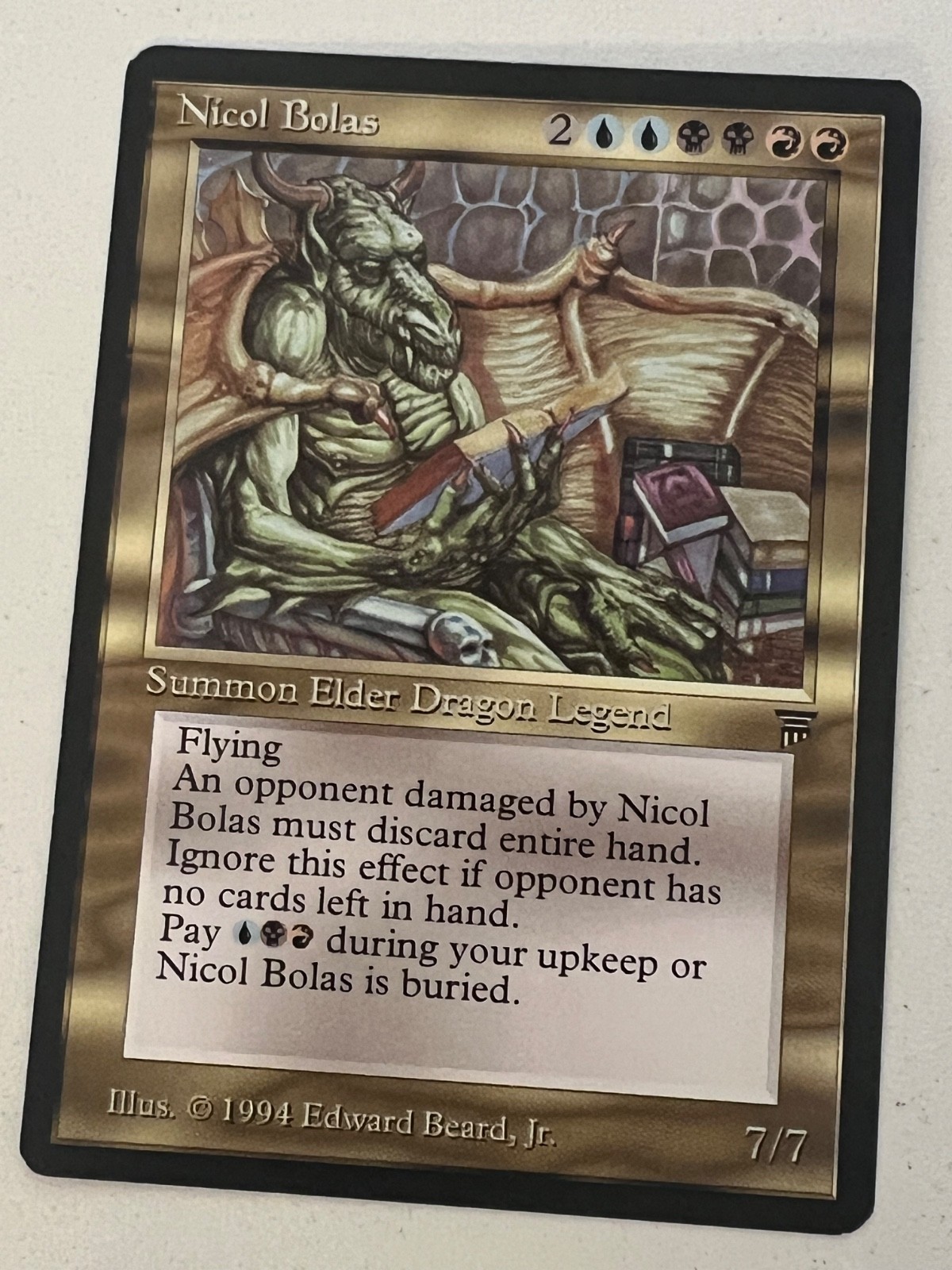 Magic the Gathering MTG Legends Nicol Bolas NM-  (Beta Bob)