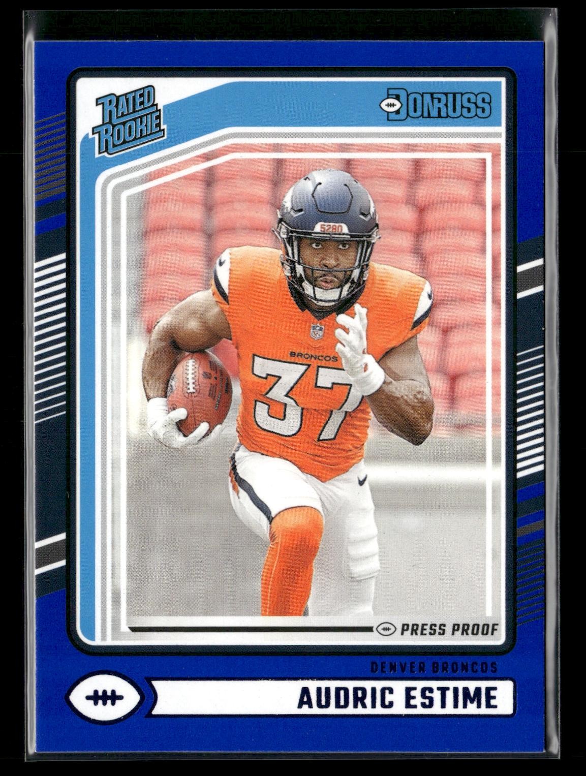 2024 Donruss #335 Audric Estime Press Proof Blue