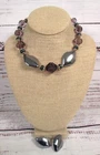 Vintage Miriam Haskell Chunky Bead Choker Necklace Earring Faceted Purple Lucite