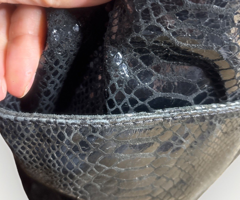 Michael Kors Black Snake Print Leather Medium Purse Handbag Tote Zipper Closure thumbnail 3