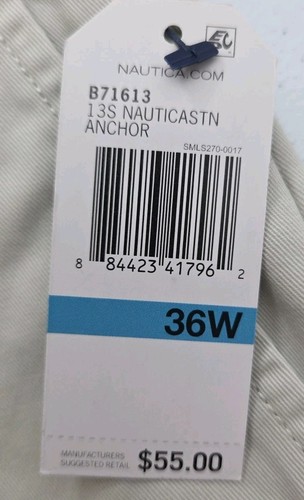 Nautica NWT Mens The Deck Short Classic Fit Khaki 8.5" Inseam, Size 36, MSRP $55 - Picture 9 of 13